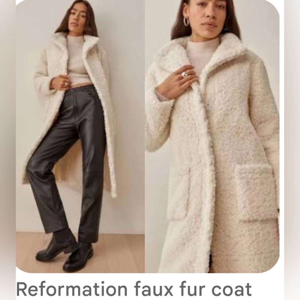 Reformation Off-White Teddy Coat